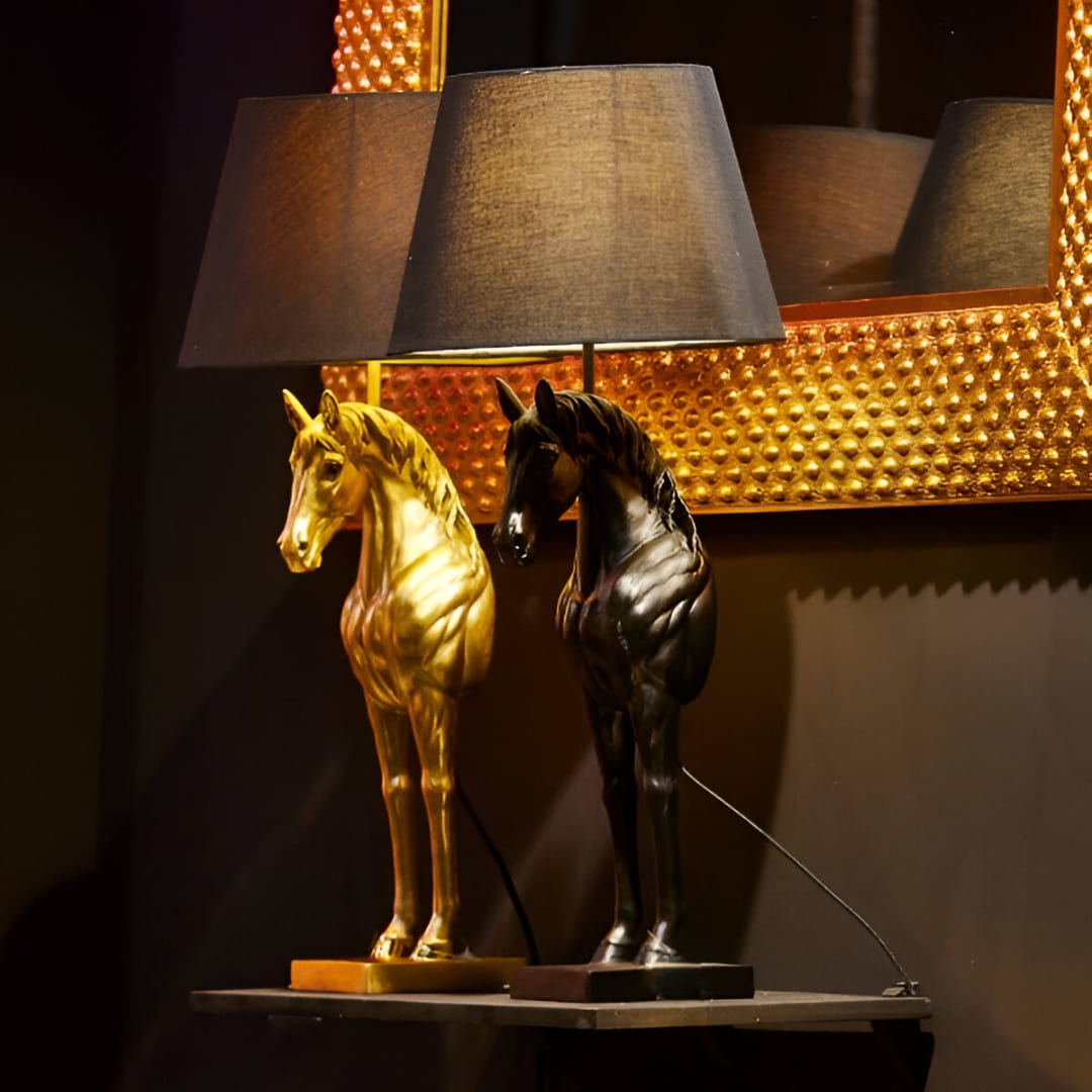 Lampe Cheval Wendy werns or et noir