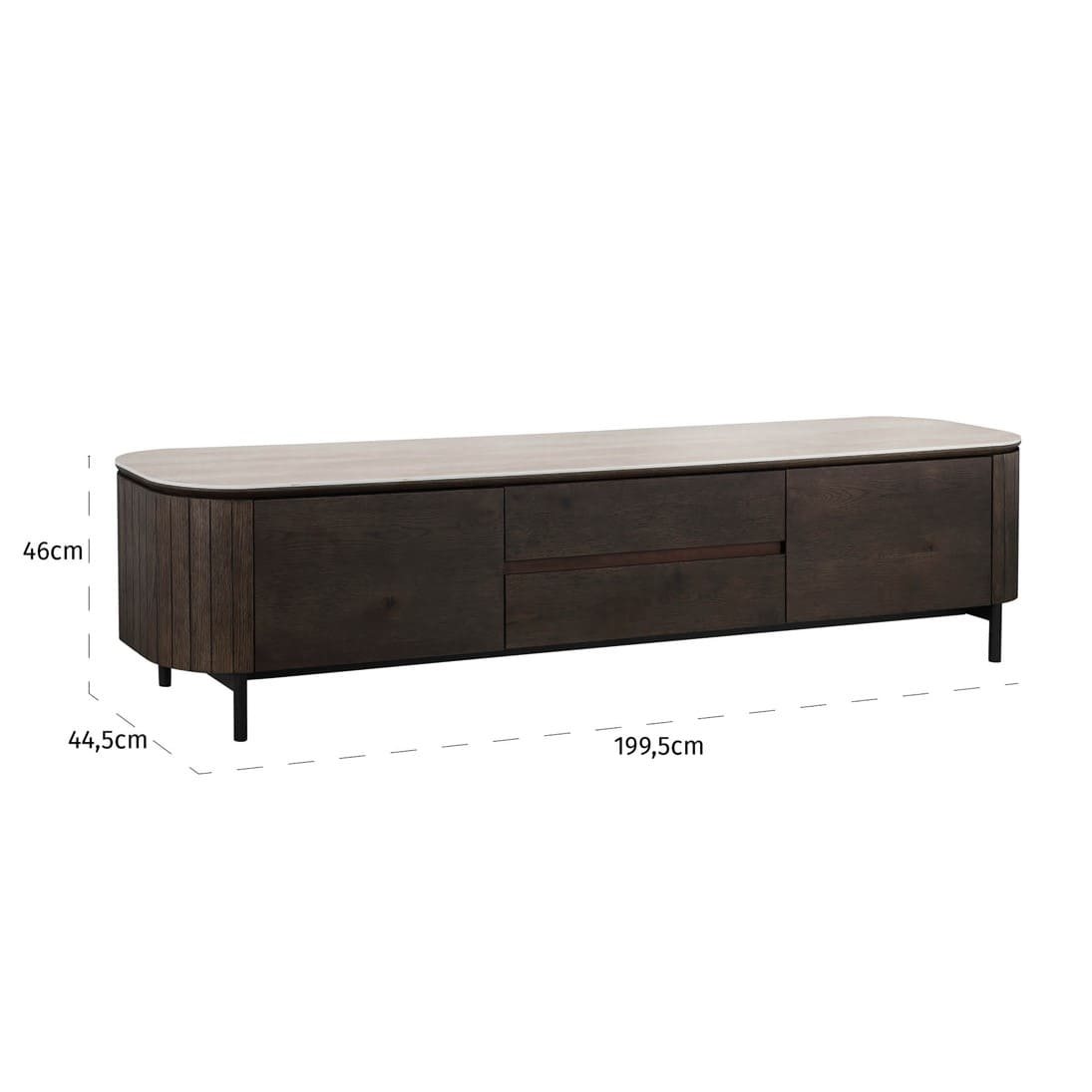 Meuble TV Arrondi Ritz 200 cm