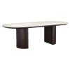 Table Ovale Ritz céramique travertin chêne 240 cm