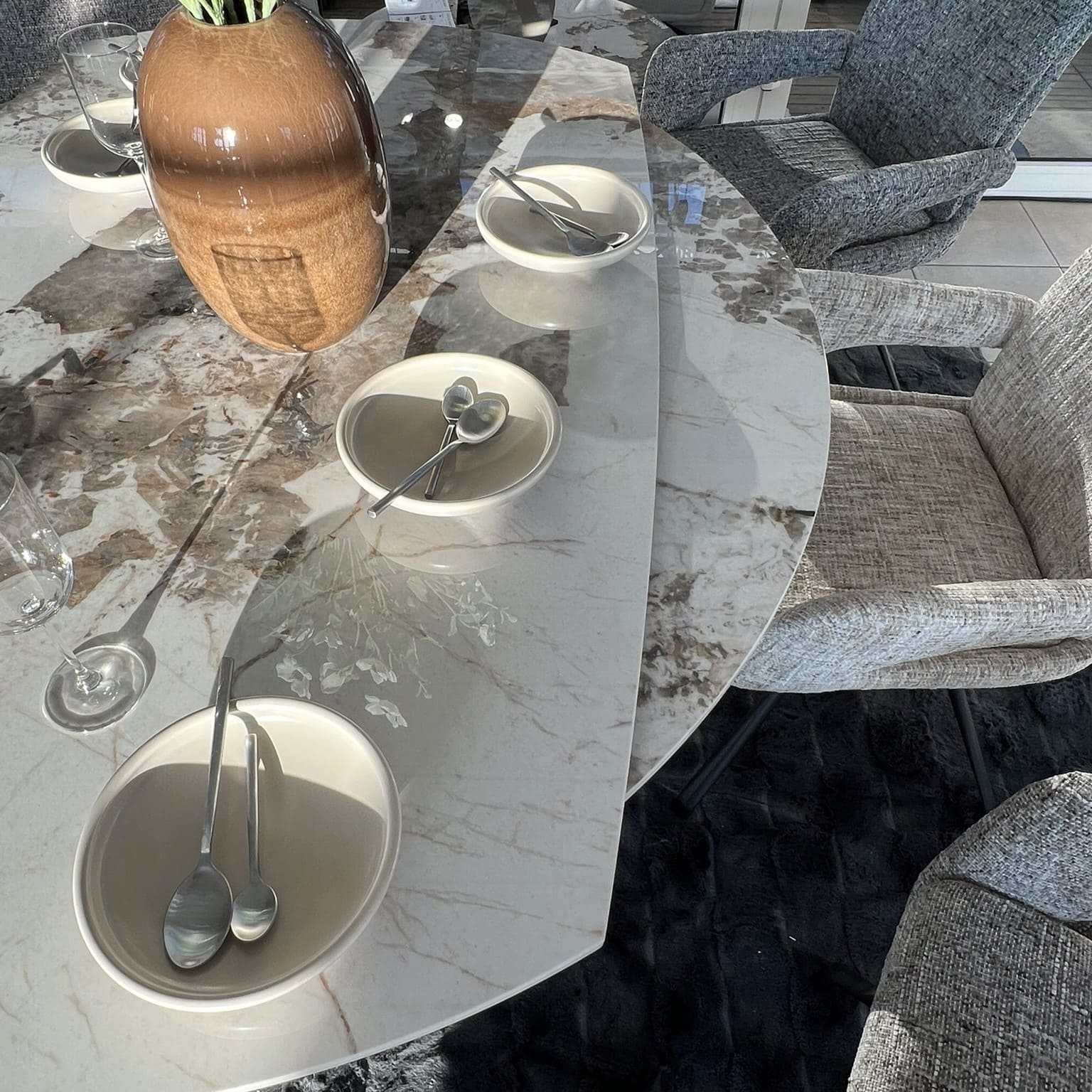 Table ronde ceramique Paloma O150 diametre 160 Plateau rotatif majdeltier 10