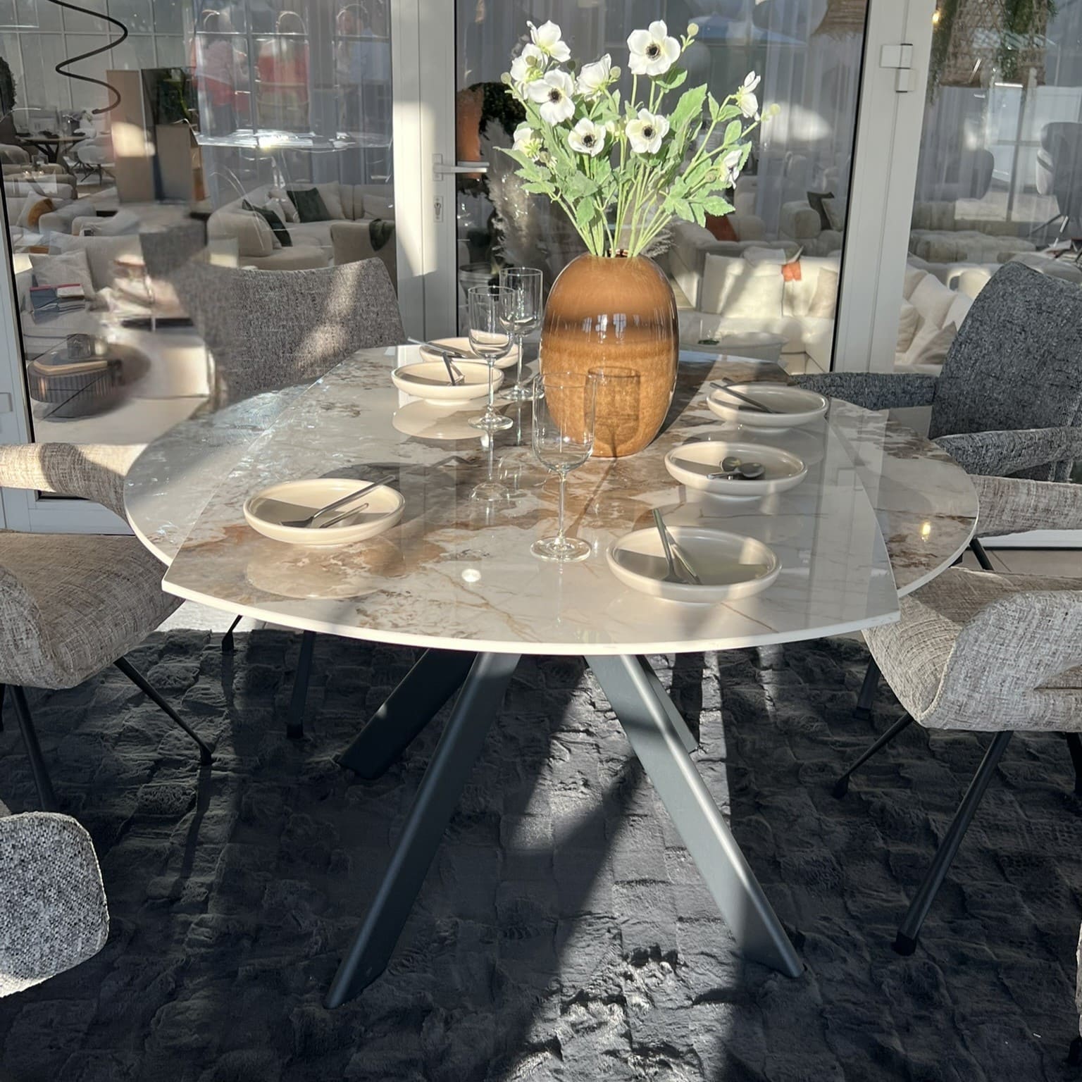 Table ronde ceramique Paloma O150 diametre 160 Plateau rotatif majdeltier 2