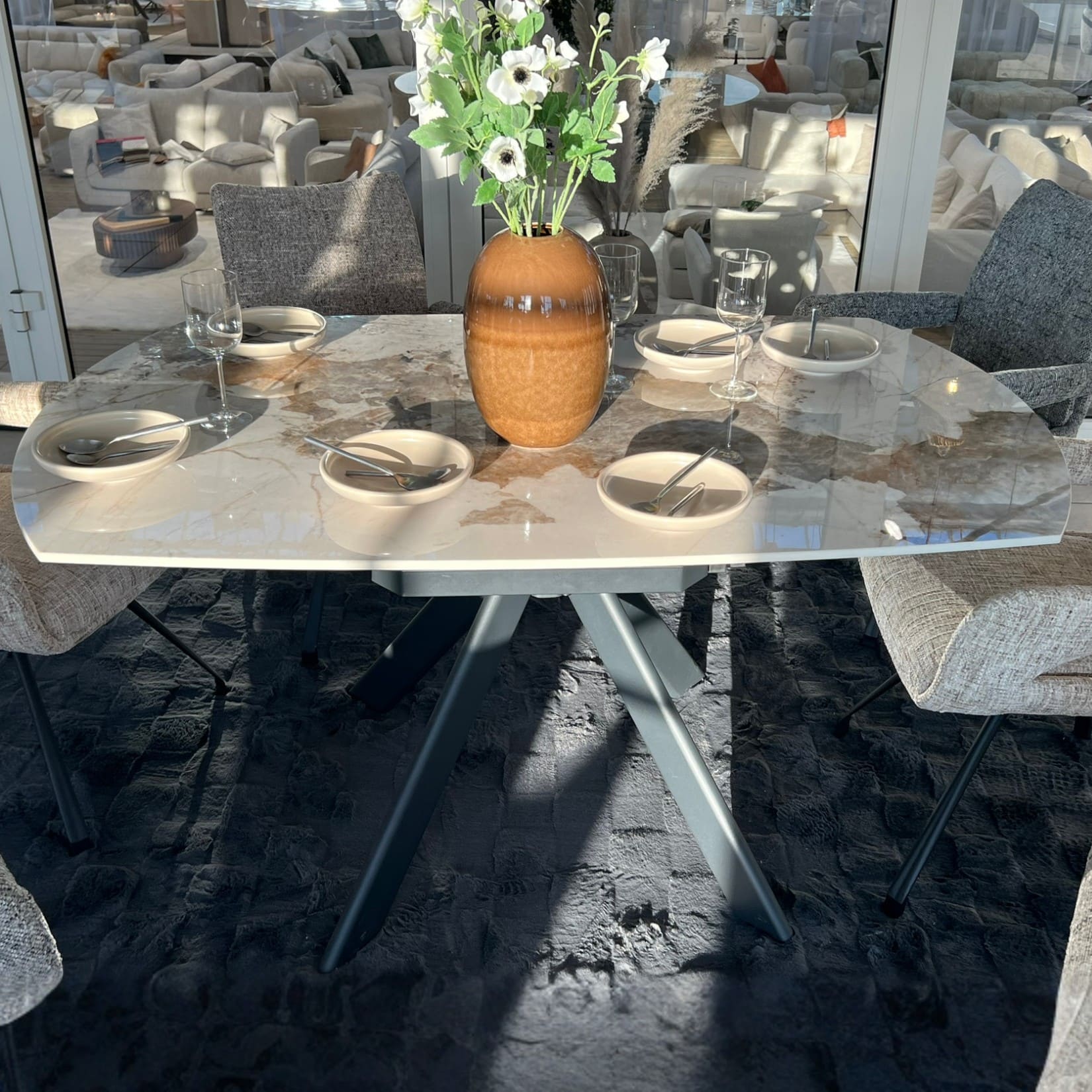 Table ronde ceramique Paloma O150 diametre 160 Plateau rotatif majdeltier 4