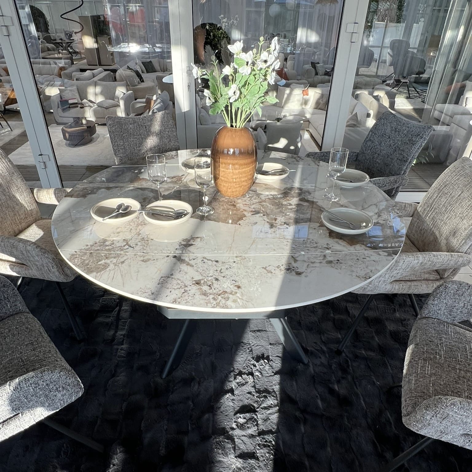 Table ronde ceramique Paloma O150 diametre 160 Plateau rotatif majdeltier 5