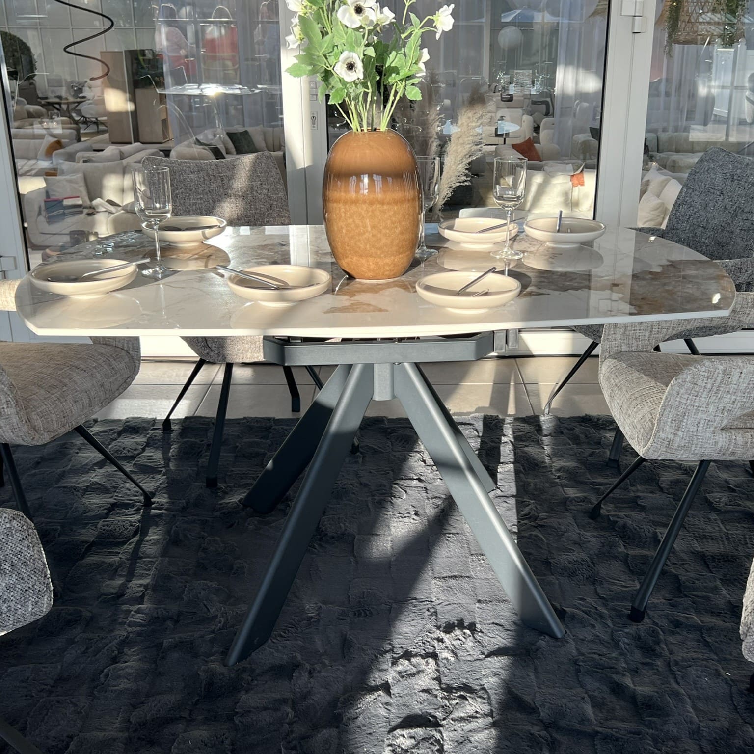 Table ronde ceramique Paloma O150 diametre 160 Plateau rotatif majdeltier 9