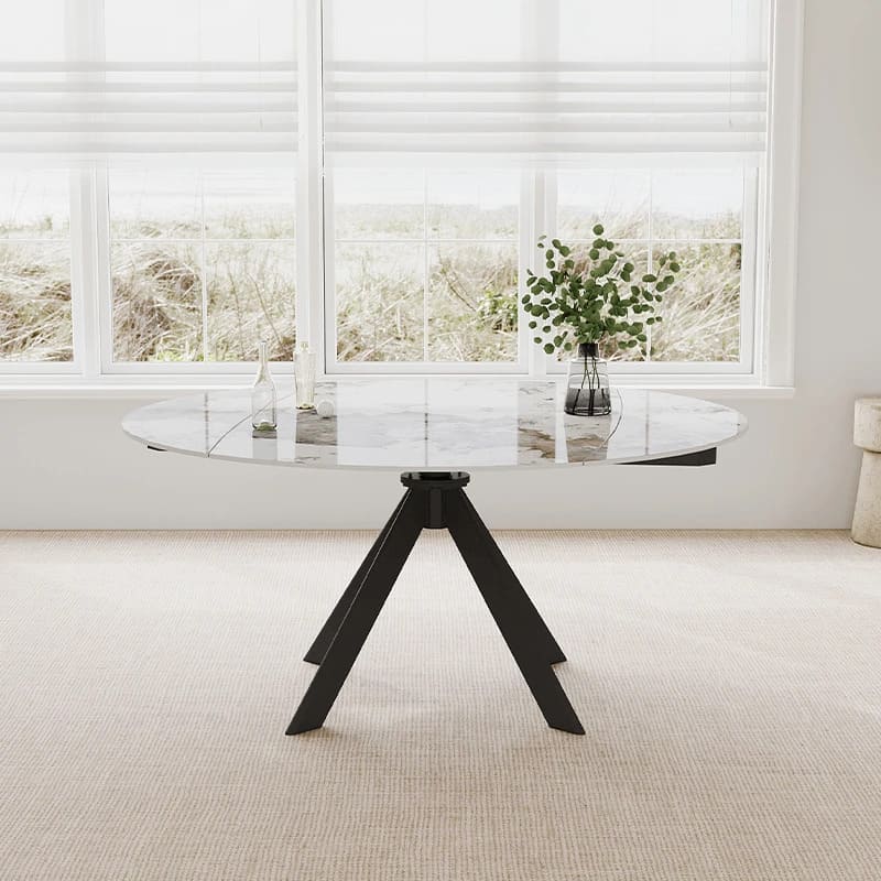 Table ronde ceramique Paloma O160 Plateau rotatif majdeltier 3