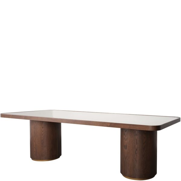 Table de repas Willox rectangulaire 235 cm - Chêne, Lin et Verre