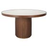 Table ronde Willox 130 cm - Chêne et Lin, plateau verre