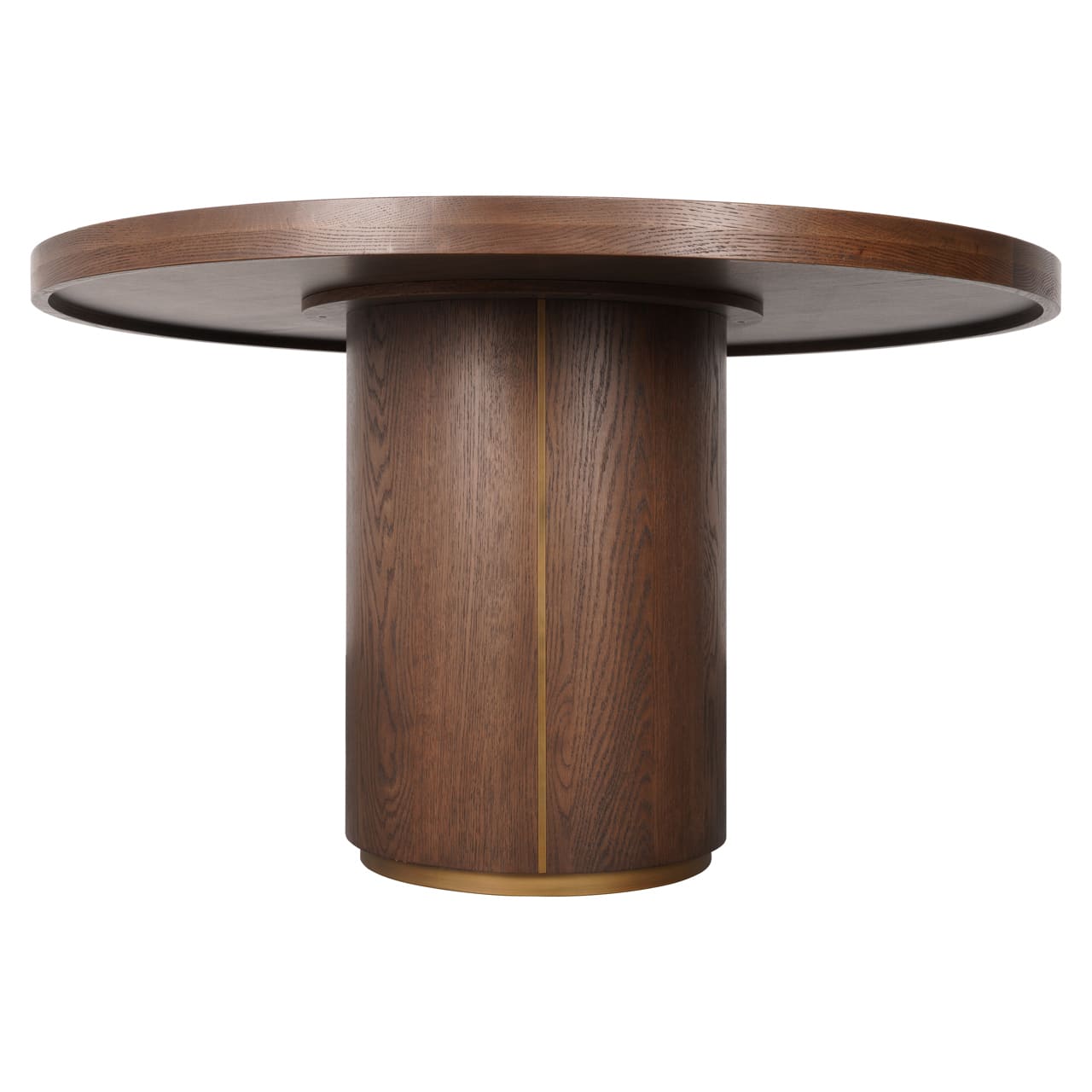 Table ronde Willox 130 cm - Chêne et Lin, plateau verre