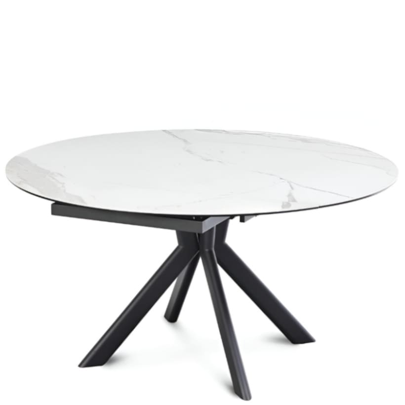 Table Ronde Extensible en Céramique Livy -  Compacte au quotidien, spectaculaire pour recevoir