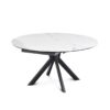 table ceramique extensible livy ronde marbre blanc majdeltier 2