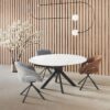 table ceramique extensible livy ronde marbre blanc majdeltier 4