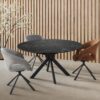 table ceramique extensible livy ronde marbre noir majdeltier 1