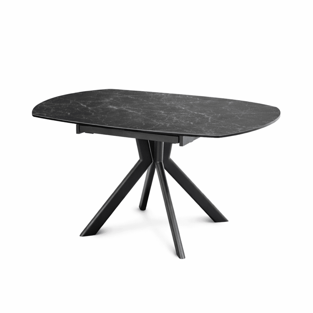 table ceramique extensible livy ronde marbre noir majdeltier 6