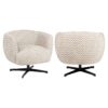 Fauteuil pivotant Estelle Chevron fait main tissu sable design