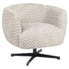 Fauteuil pivotant Estelle Chevron fait main tissu sable design