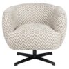 Fauteuil pivotant Estelle Chevron fait main tissu sable design