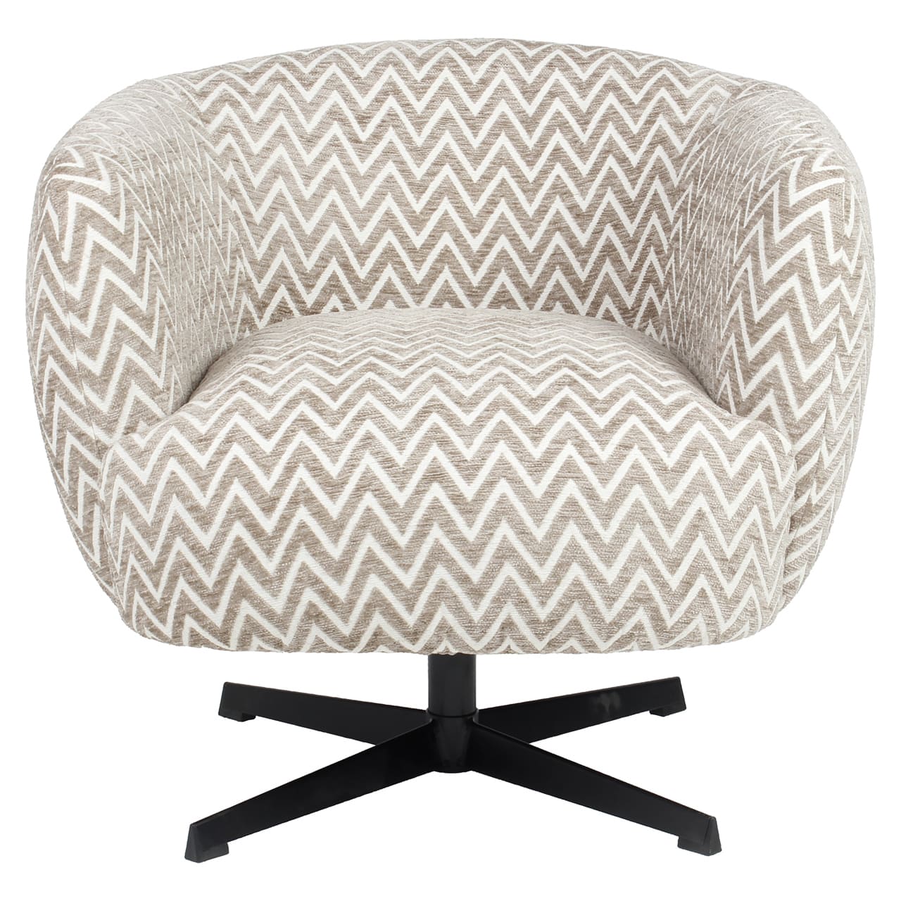 Fauteuil pivotant Estelle Chevron fait main tissu sable design