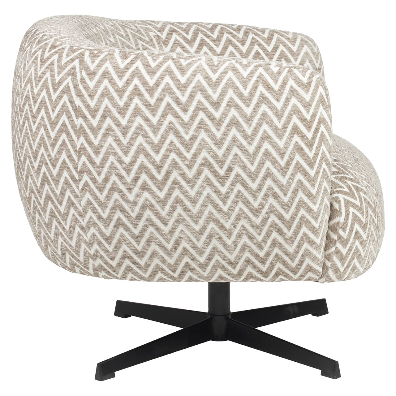 Fauteuil pivotant Estelle Chevron fait main tissu sable design