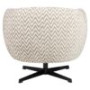 Fauteuil pivotant Estelle Chevron fait main tissu sable design