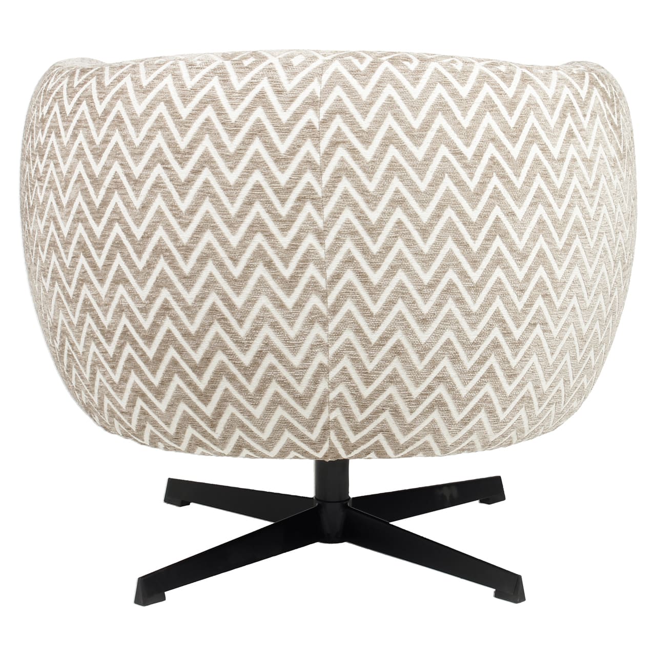 Fauteuil pivotant Estelle Chevron fait main tissu sable design