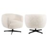 Fauteuil pivotant Estelle beige Blockweave