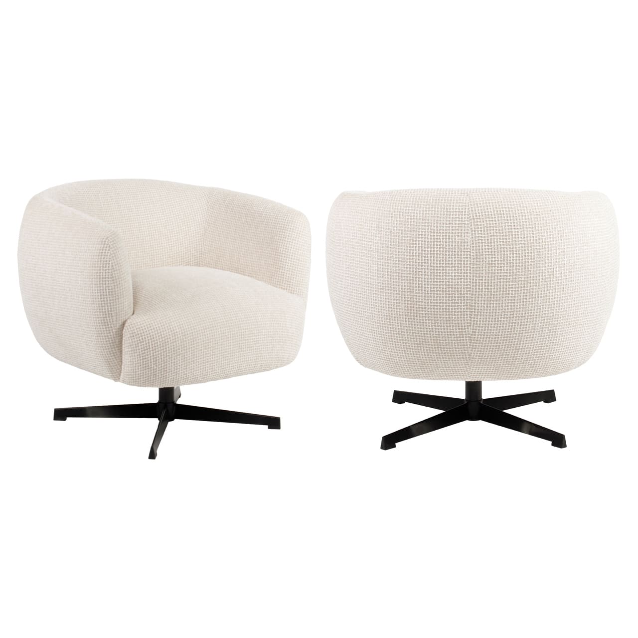 Fauteuil pivotant Estelle beige Blockweave