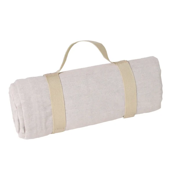 Nappe pique-nique carrée beige chic 140x140 imperméable