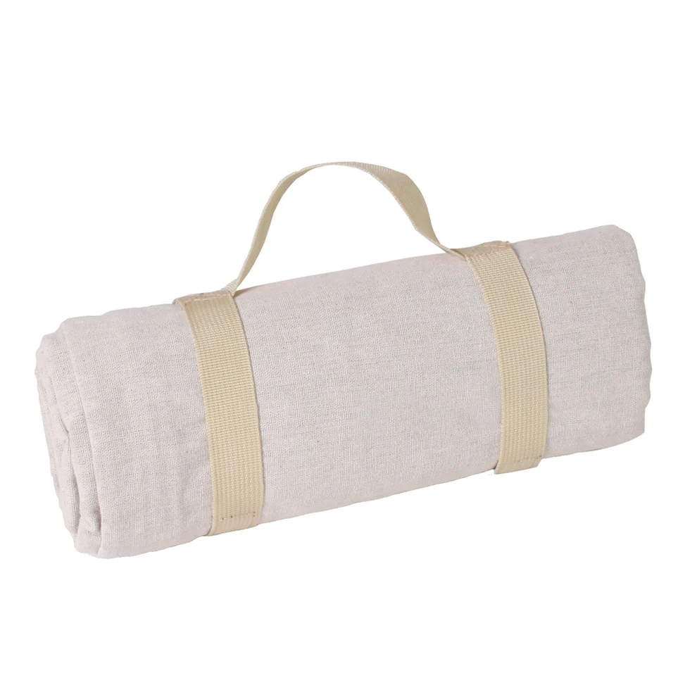 Nappe pique-nique carrée beige chic 140x140 imperméable