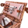 Panier pique nique en osier vichy rouge 4 personnes 5
