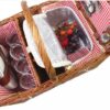 Panier pique nique en osier vichy rouge 4 personnes 6