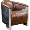 Fauteuil Club DC3 Cuir marron- Style aviateur