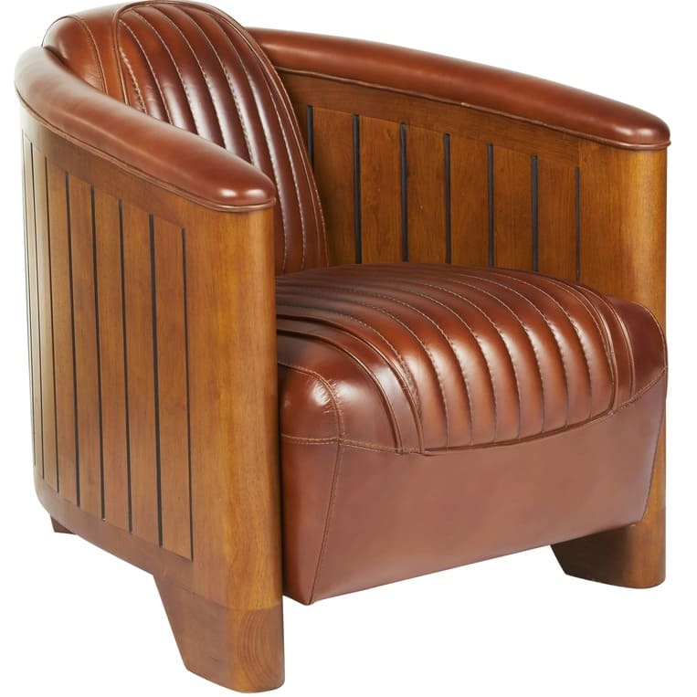 fauteuil club canoe cuir