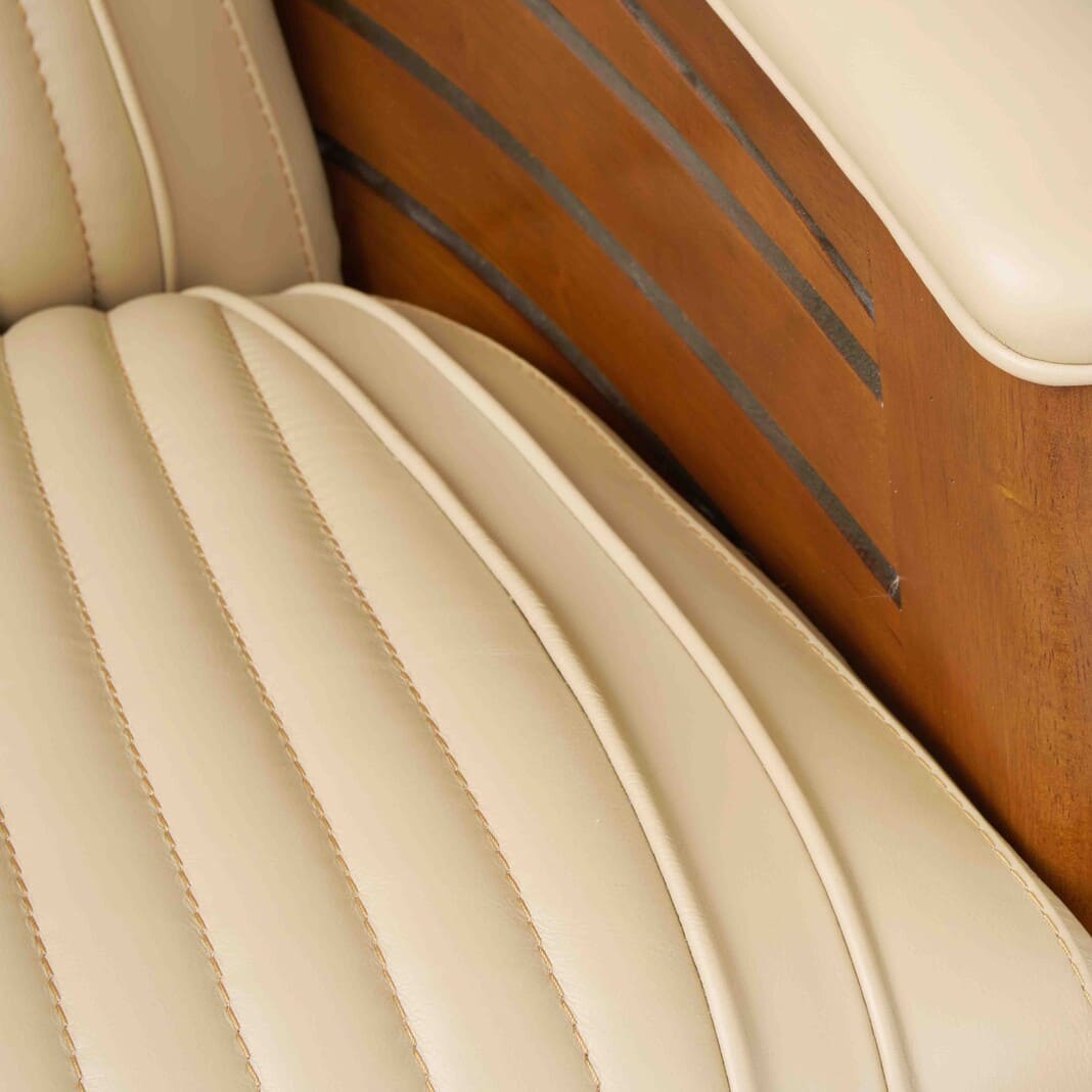 fauteuil club pirogue cuir beige 4