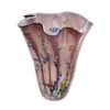 Vase I Punti en verre rose : pièce sculpturale faite main