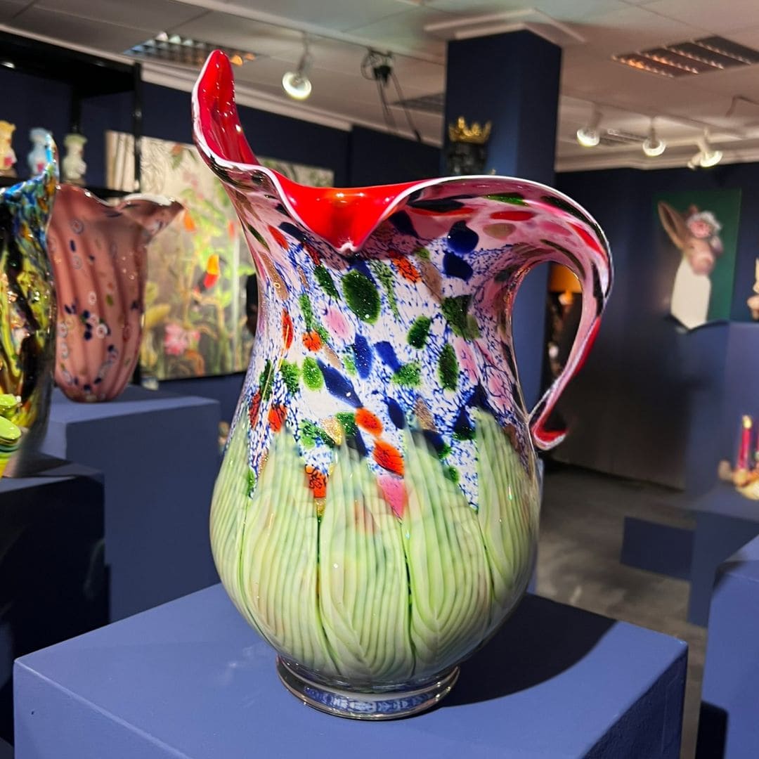 Vase Fiore en verre pièce sculpturale faite main