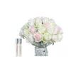 LUXURY CENTREPIECE - 37 ROSEBUDS IN FRENCH PINK & GREEN & WHITE - SILVER BADGE - CPRB13 1 LUXURY CENTREPIECE 37 ROSEBUDS IN FRENCH PINK GREEN WHITE SILVER BADGE CPRB13 1