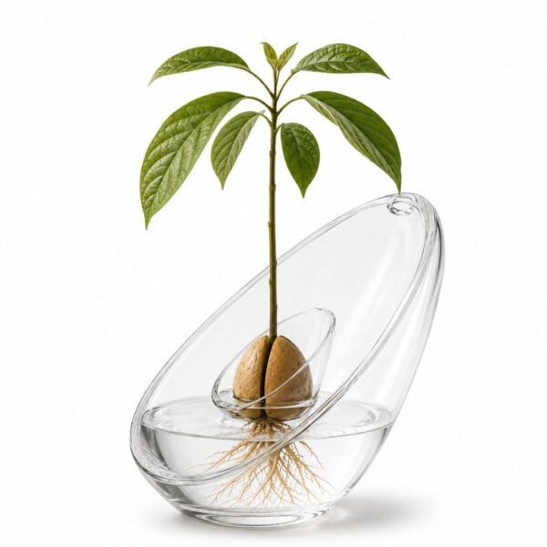 Accueil 7 Vase pour Avocat en Verre, Idéal pour Faire Germer un Noyau d'Avocat