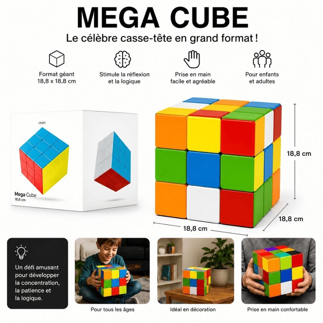 Rubiks-Cube-XXL-mega-cube-3x3-geant-majdeltier-7 Enfant jouant avec un Mega Cube géant 3x3 de 18,8 cm