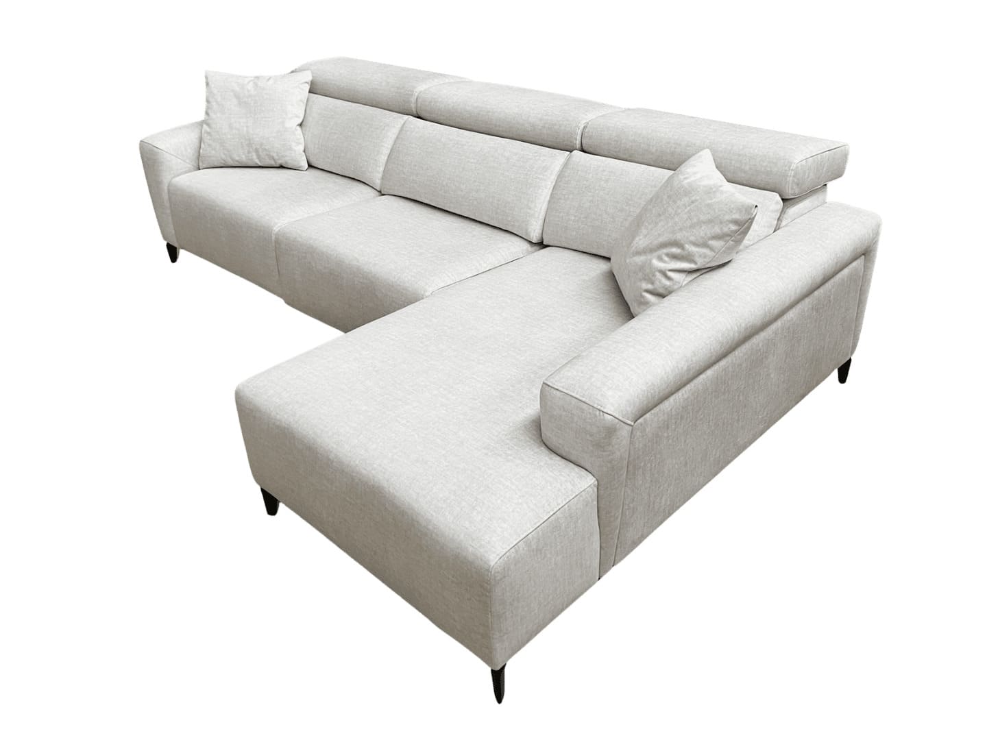 canape élégant, 3 assises indépendantes, 2 coussins, 1 chaise longue