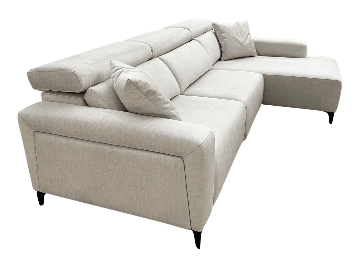canape d'angle tissus beige, modèle titus