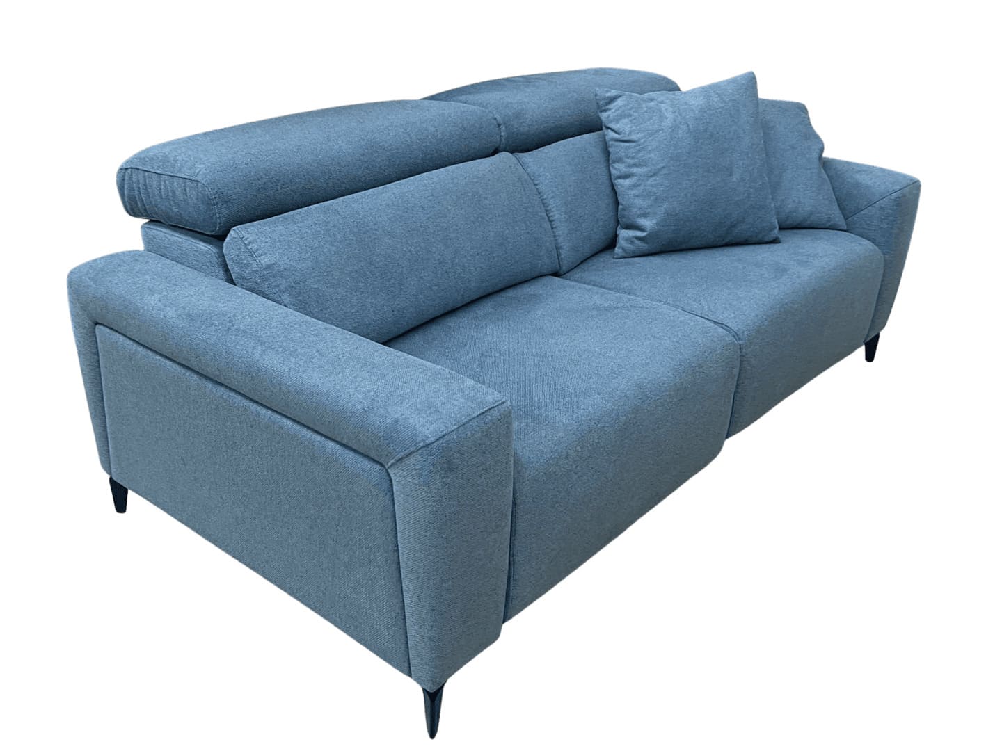 canape confortable, assises coulissantes titus, tissu bleu