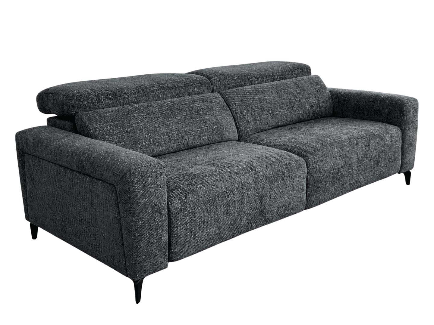 canape 3places noir assises extensibles, modèle titus