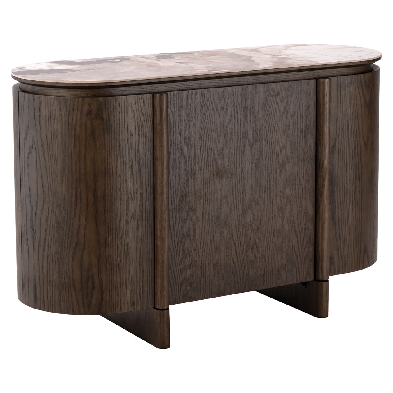 Buffet Arrondi Langford Céramique 120cm 3 buffet arrondi plateau ceramique vue trois quarts