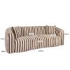 Texture tissu rayé beige marron Richmond Interior, canapé Luxandra, dimensions