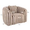 Fauteuil Luxandra rayé beige marron 1 place, dimensions 112x88x77 cm