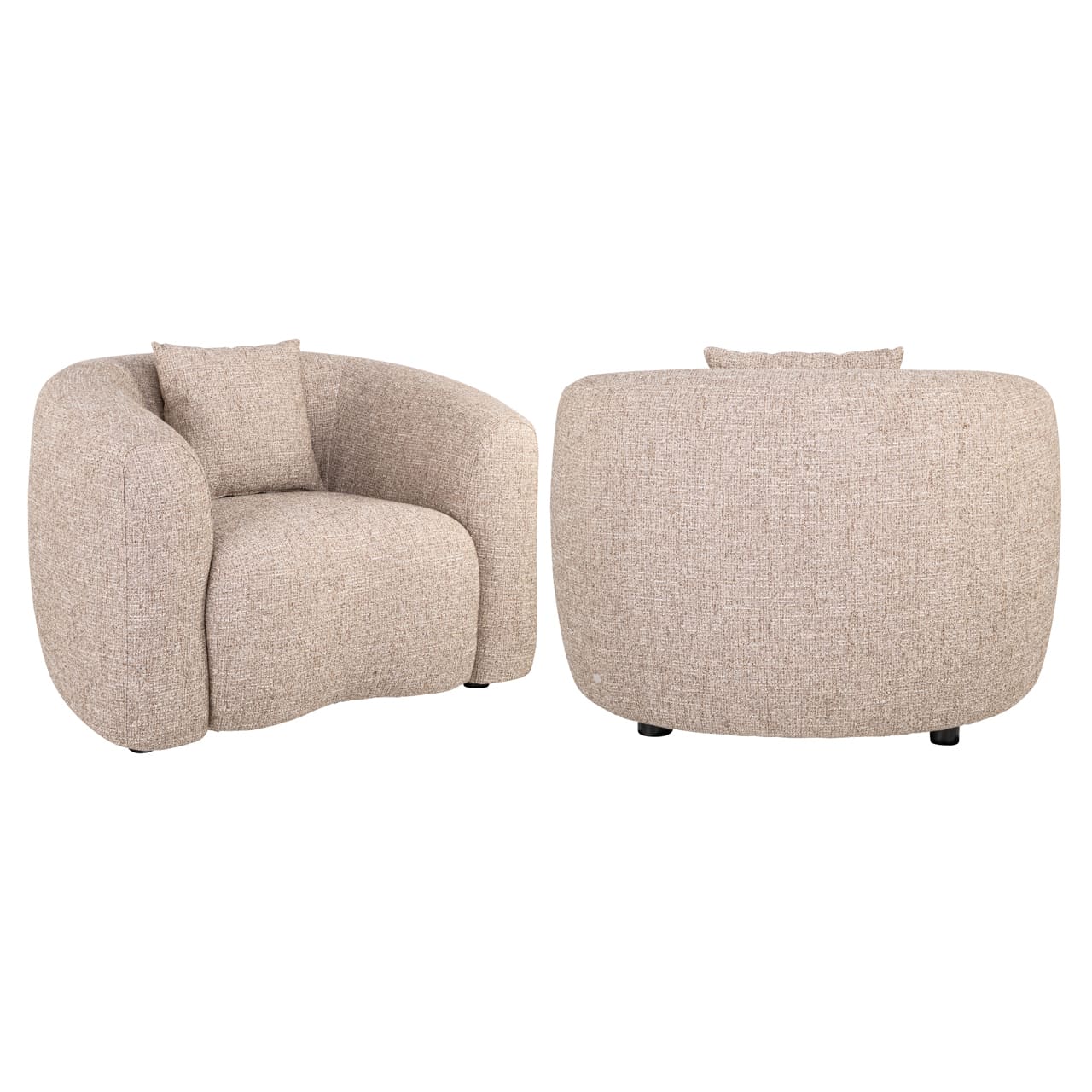 Fauteuil Luxandra Richmond Interior beige, vue trois quarts et dos