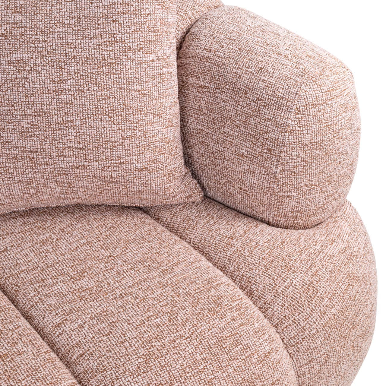 Texture tissu rose poudré, canapé Amelia Richmond Interiors