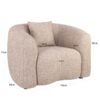 auteuil Luxandra beige avec coussin assorti, dimensions