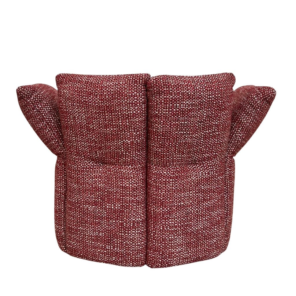 Fauteuil Pivotant Pétales 3 fauteuil pivotant pétales, accoudoirs ouverts, vue de dos, rouge, bordeaux