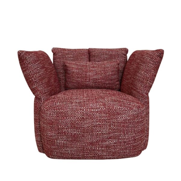 Accueil 4 fauteuil pivotant pétales forme fleur ouverte , tons rouges bordeaux